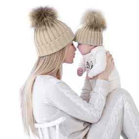 2pcs Mom and Baby Hat  Knitted Winter