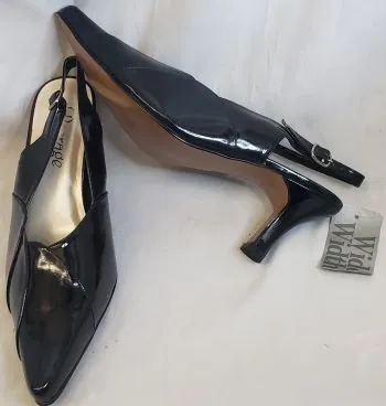 3" Abha -- Women's Sling Back Dress Shoe -- Black Patent
