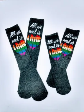 All We Need is Love Matching Crew Socks