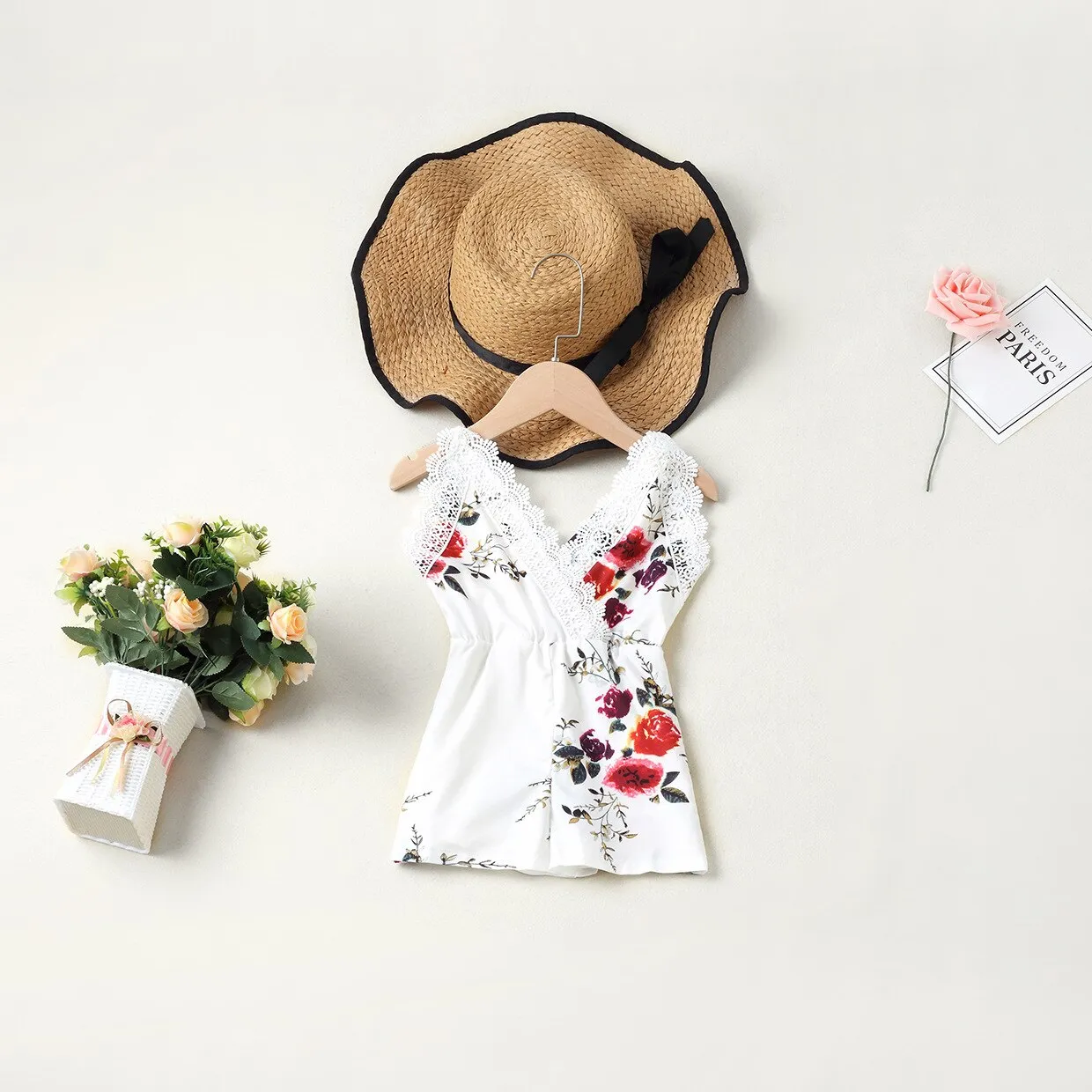Beach Baby Girl Dress Women Jumpsuit Dress Lace Mother Daughter