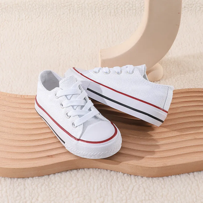 Boys & Girls White Lace Up Ankle Trainers