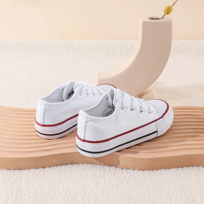 Boys & Girls White Lace Up Ankle Trainers