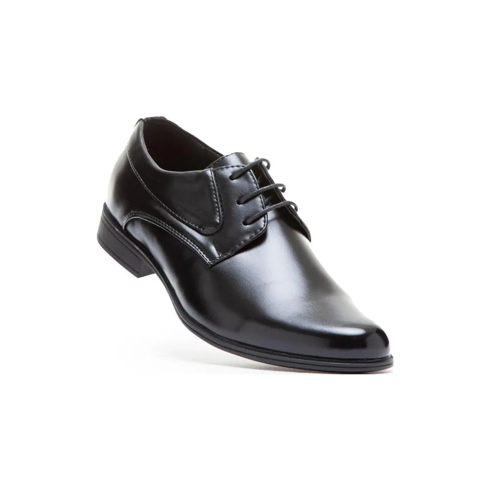 Boys' Elegant Black Eco-Leather Oxfords | 203-82
