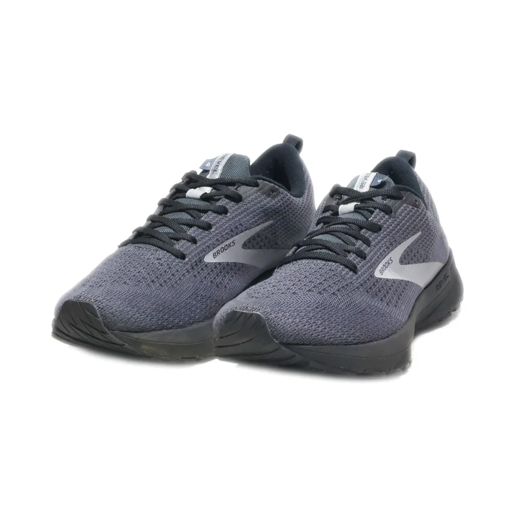 Brooks Revel 4 Sport Shoes Fabric Grey Colour For Men