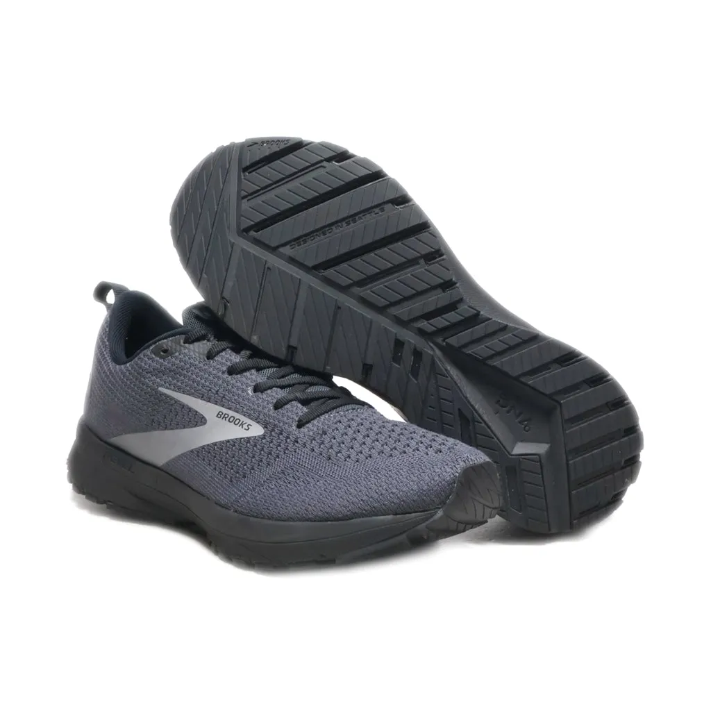 Brooks Revel 4 Sport Shoes Fabric Grey Colour For Men