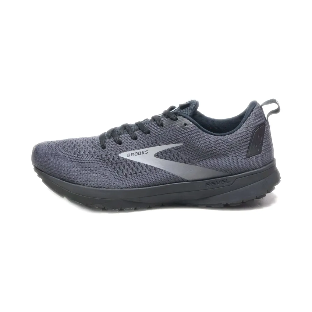 Brooks Revel 4 Sport Shoes Fabric Grey Colour For Men