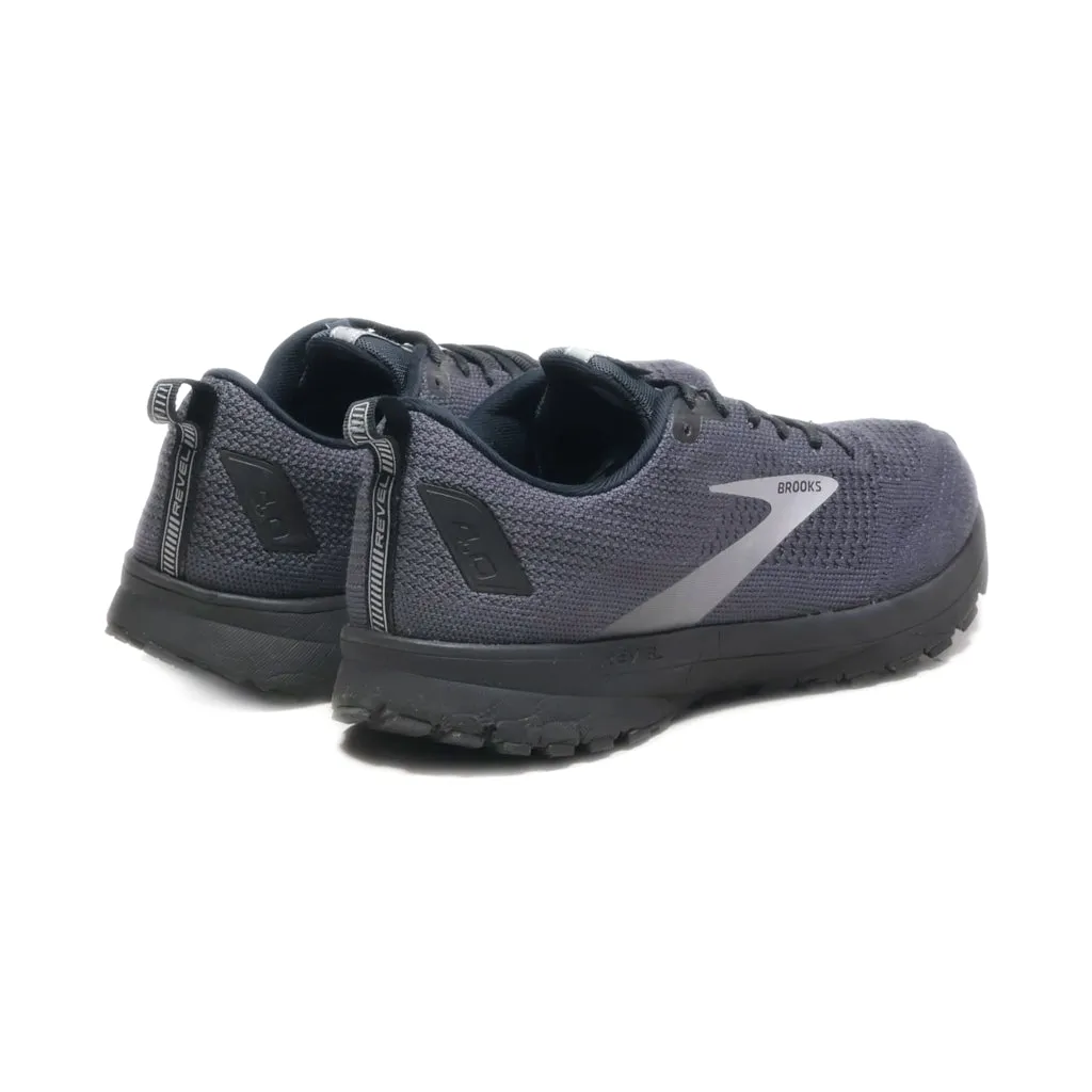 Brooks Revel 4 Sport Shoes Fabric Grey Colour For Men