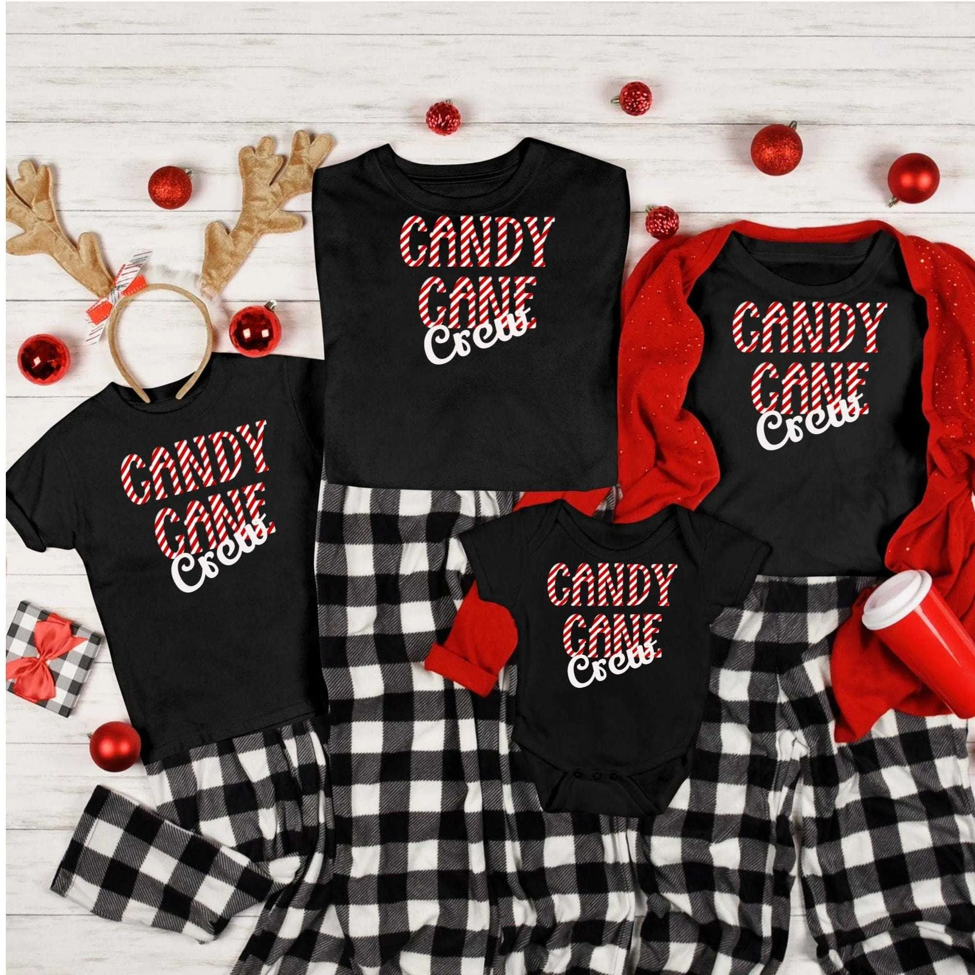 Christmas Candy Cane Crew Matching Family Shirts