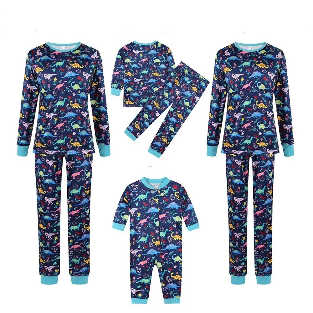 Christmas Dino Rain Family Matching Pajama Set