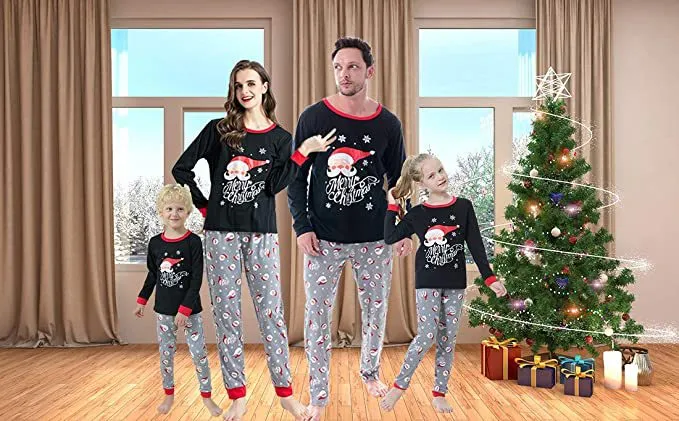 Christmas Pajamas Matching Family  Clothes Cartoon  Printed  Mother Daughter Pajama Set Homewear Kids Sleepwear