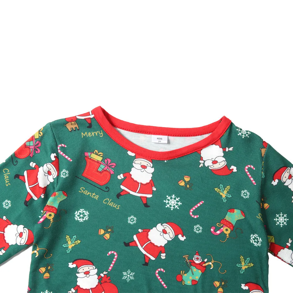 Christmas Pajamas Matching Family Pyjamas  Style Parent-Child Suit Autumn and Winter Women's Loose Homewear Pajamas Women