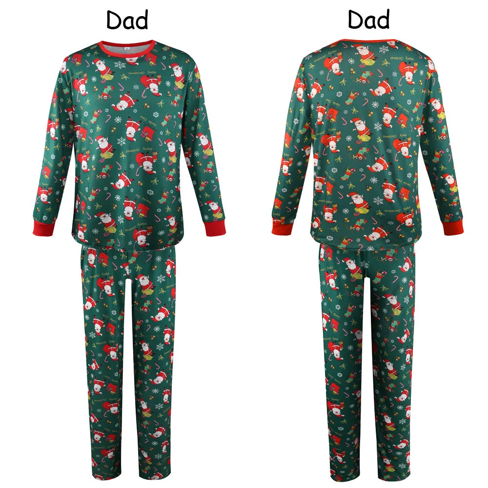 Christmas Pajamas Matching Family Pyjamas  Style Parent-Child Suit Autumn and Winter Women's Loose Homewear Pajamas Women