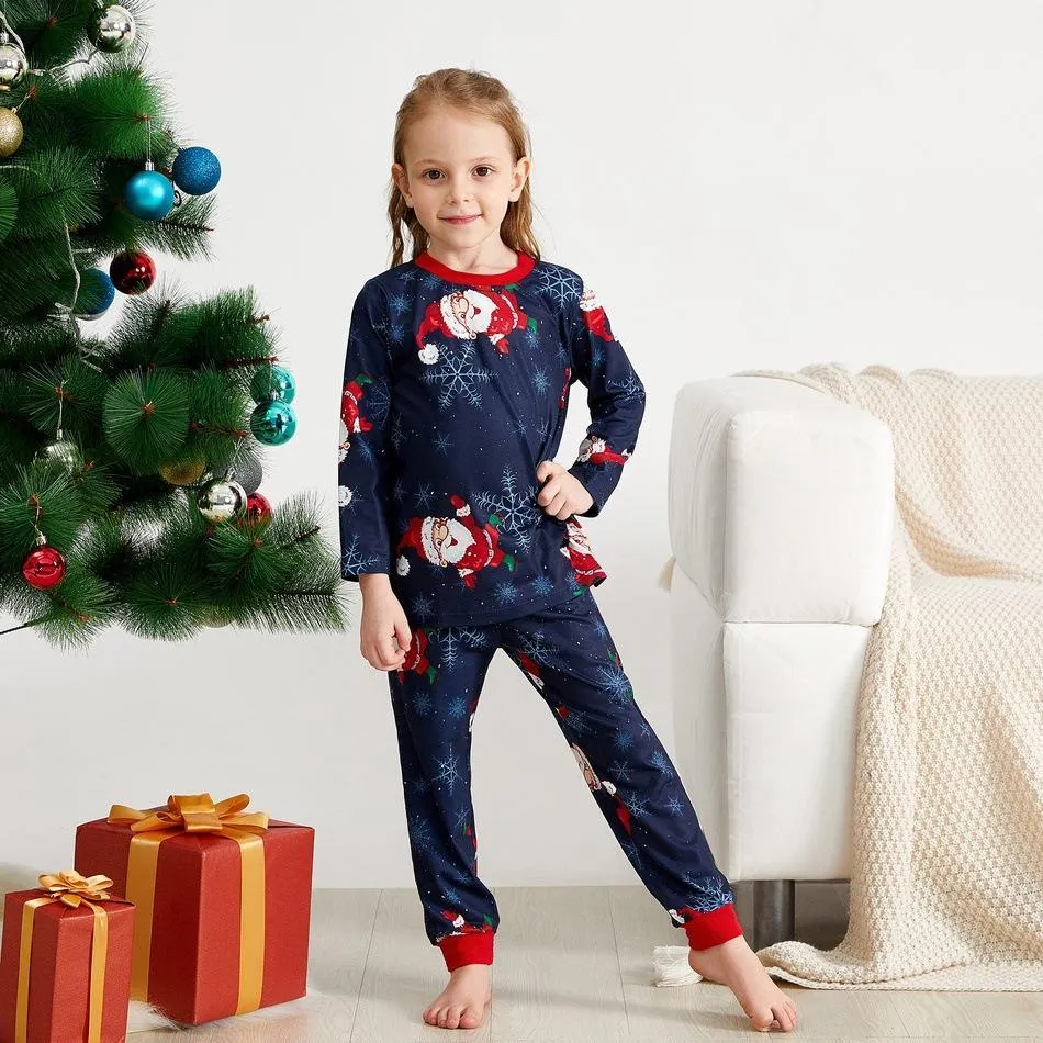 Christmas Santa Patterned Family Matching Pajamas Set