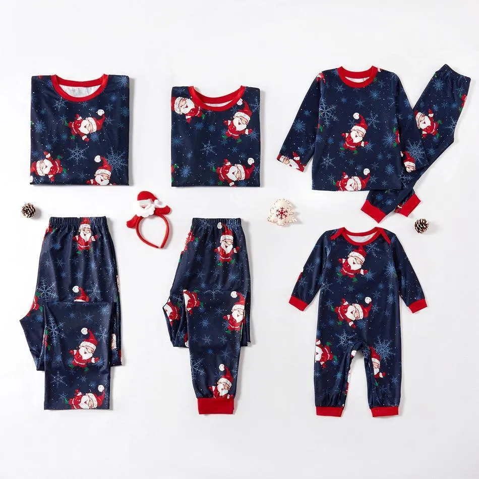 Christmas Santa Patterned Family Matching Pajamas Set
