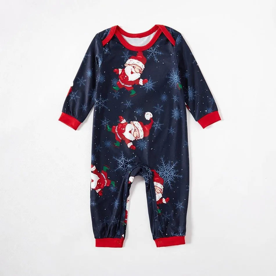 Christmas Santa Patterned Family Matching Pajamas Set