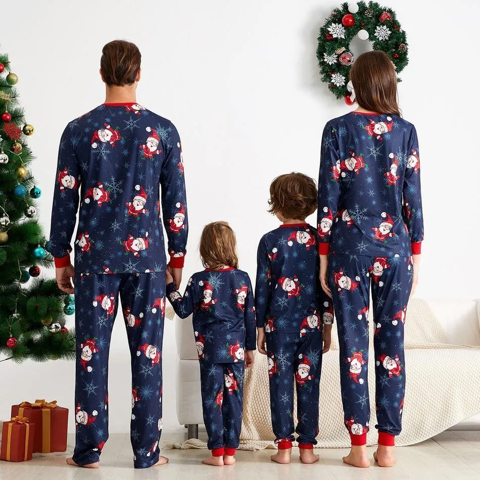 Christmas Santa Patterned Family Matching Pajamas Set