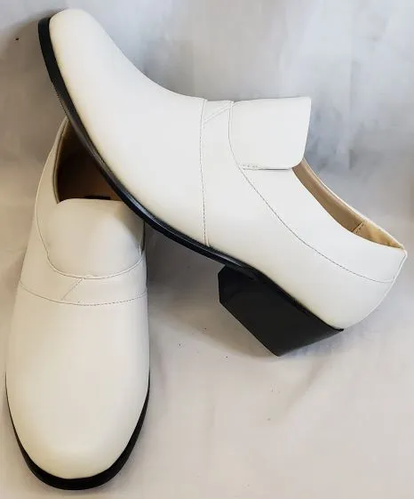 Cormac -- Men's Cuban Heel Slip On Dress Shoe  -- White