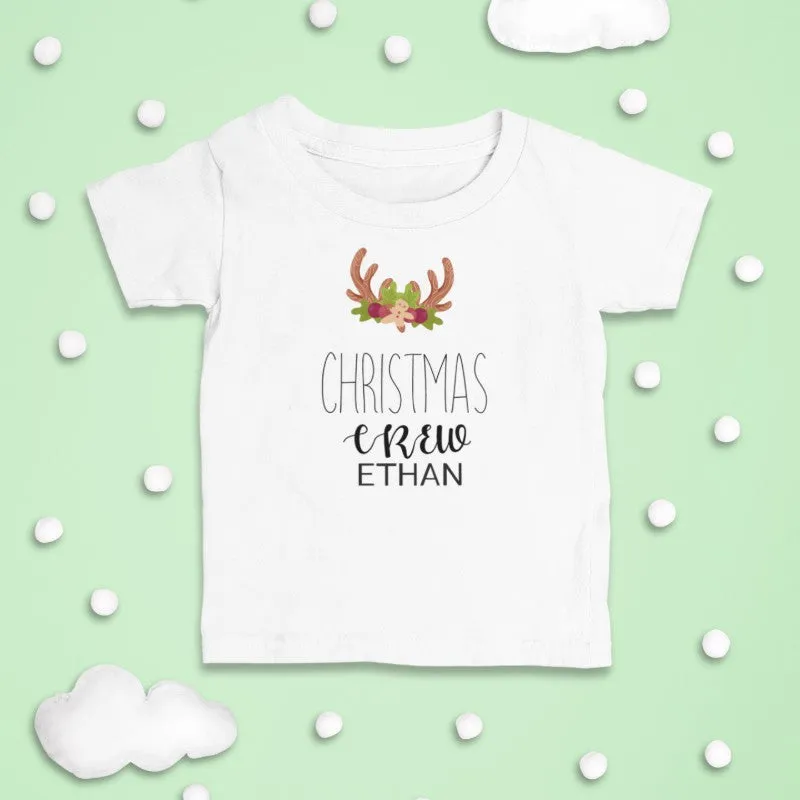 Custom Name Christmas Crew T-shirt Baby Onesie-254