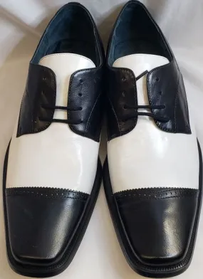 Damian -- Men's Dress Oxford -- Black/White