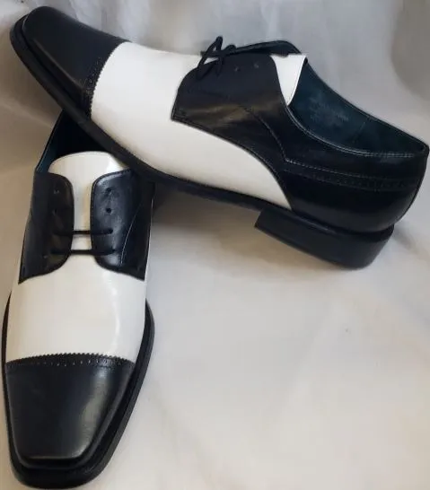 Damian -- Men's Dress Oxford -- Black/White