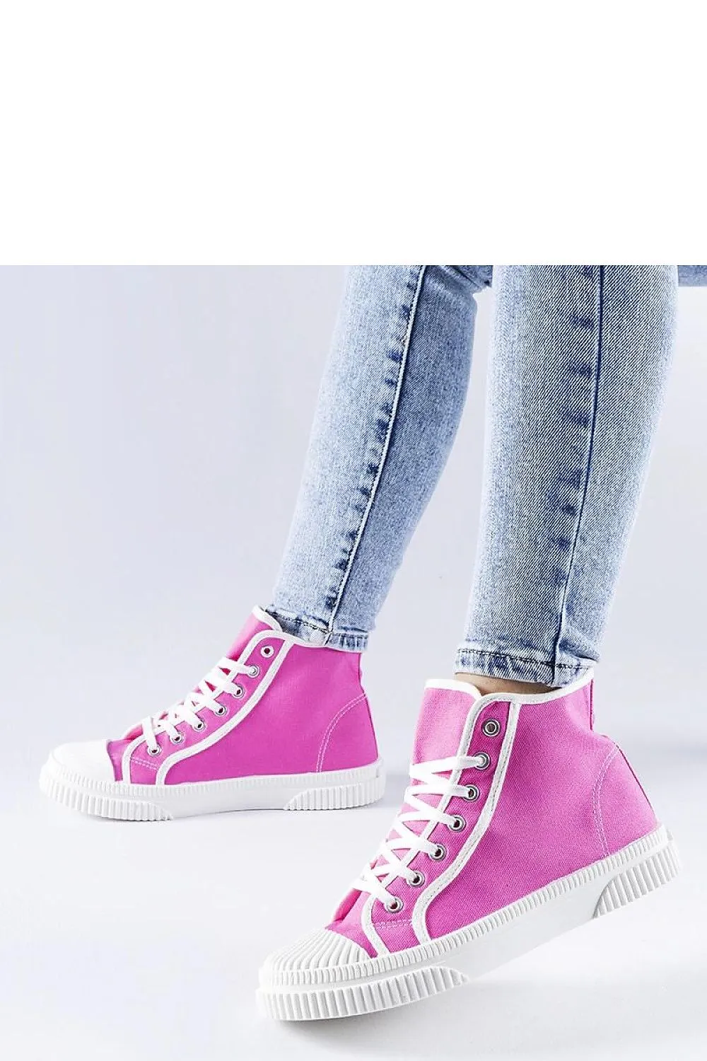 Dark pink high top sneakers