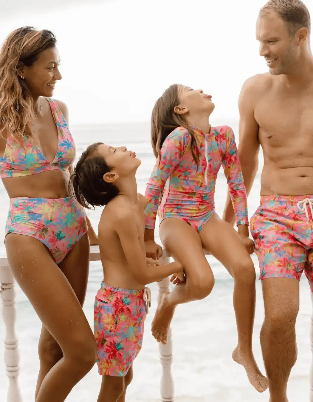 Family Matching Pink Palm