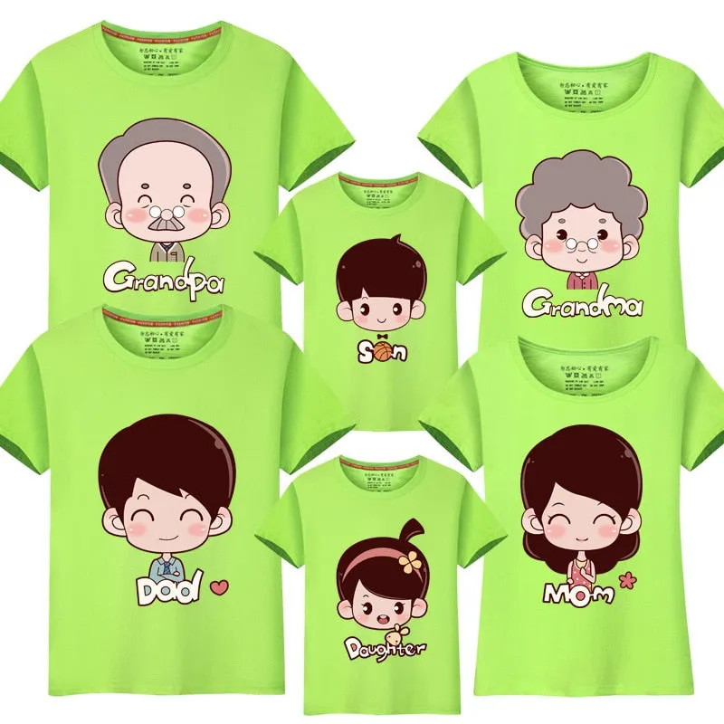Family Matching T-Shirts Mama Papa Baby grandparents Family Look Outfits