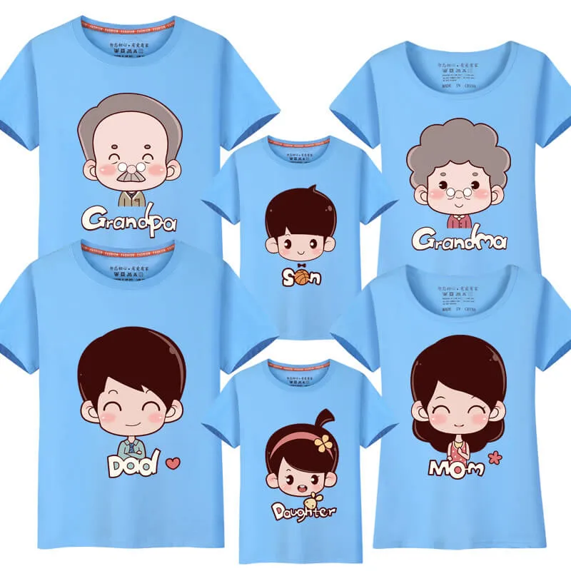 Family Matching T-Shirts Mama Papa Baby grandparents Family Look Outfits