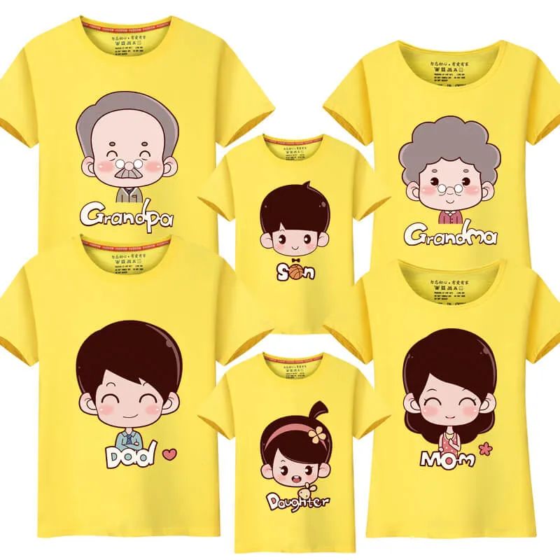 Family Matching T-Shirts Mama Papa Baby grandparents Family Look Outfits