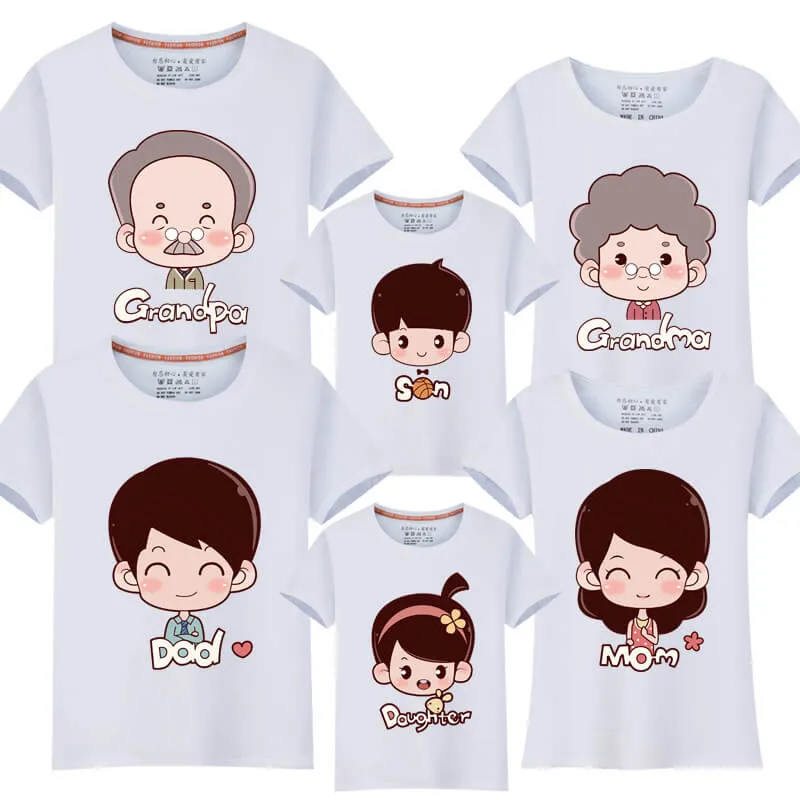 Family Matching T-Shirts Mama Papa Baby grandparents Family Look Outfits
