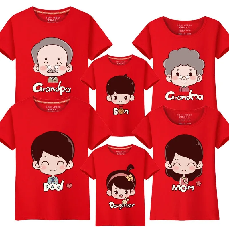 Family Matching T-Shirts Mama Papa Baby grandparents Family Look Outfits