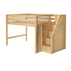 Full Mid Loft Bed with Stairs