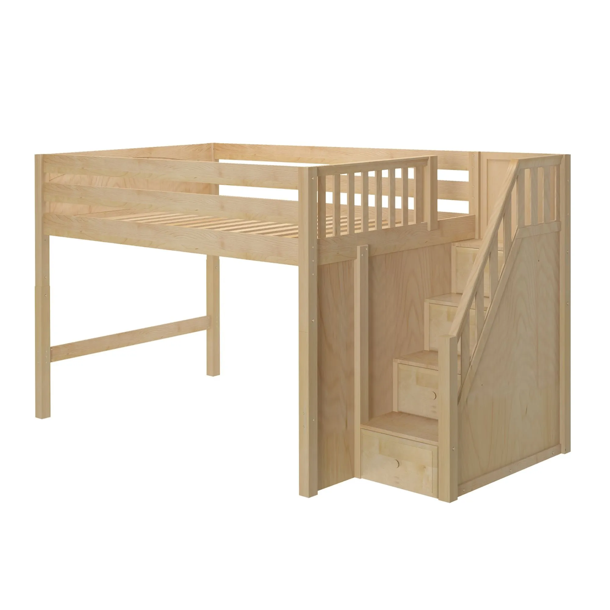 Full Mid Loft Bed with Stairs