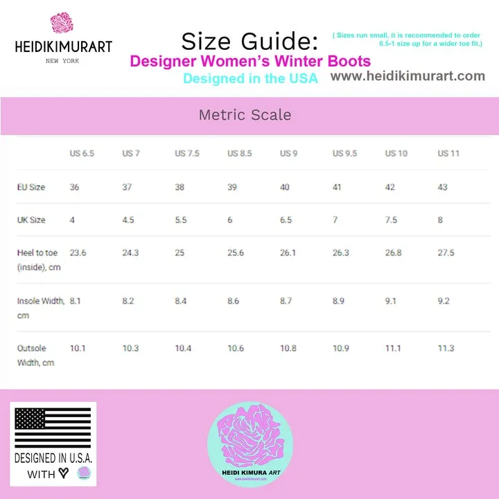 Grey Pink Flower Women's Boots, Best Vintage Style Premium Quality Winter Boots For Ladies