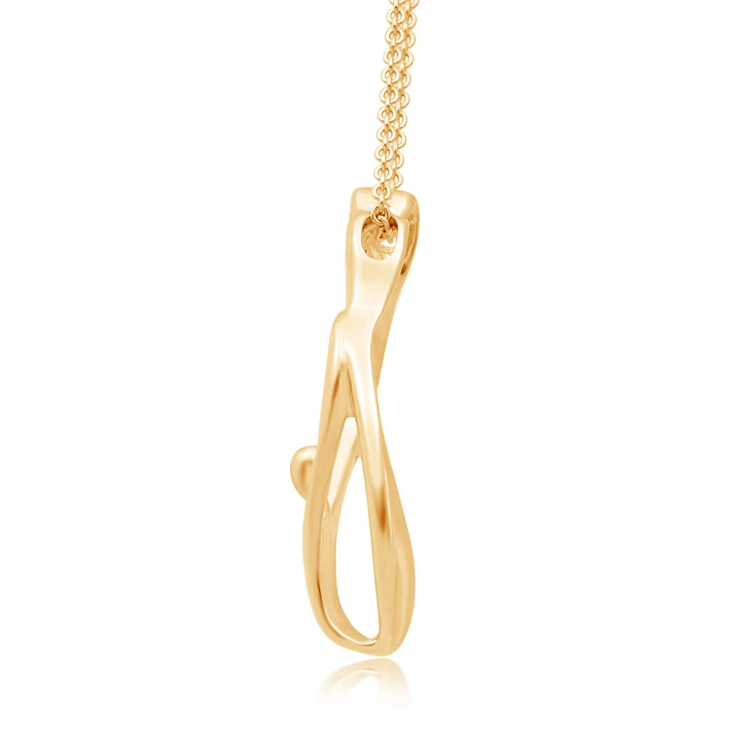 Jewelili 18K Yellow Gold Over Sterling Silver With Parent One Child Family Heart Pendant Necklace