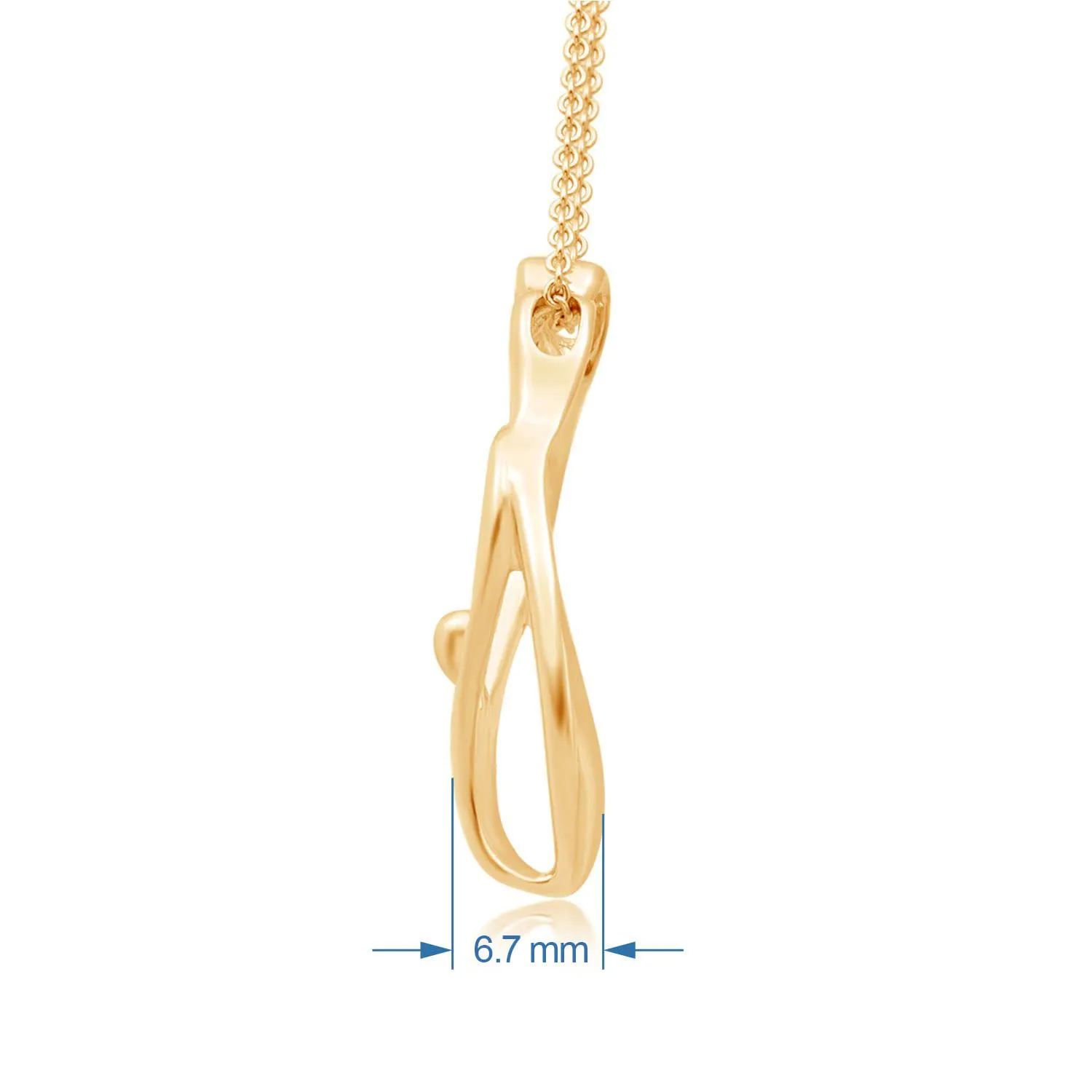 Jewelili 18K Yellow Gold Over Sterling Silver With Parent One Child Family Heart Pendant Necklace