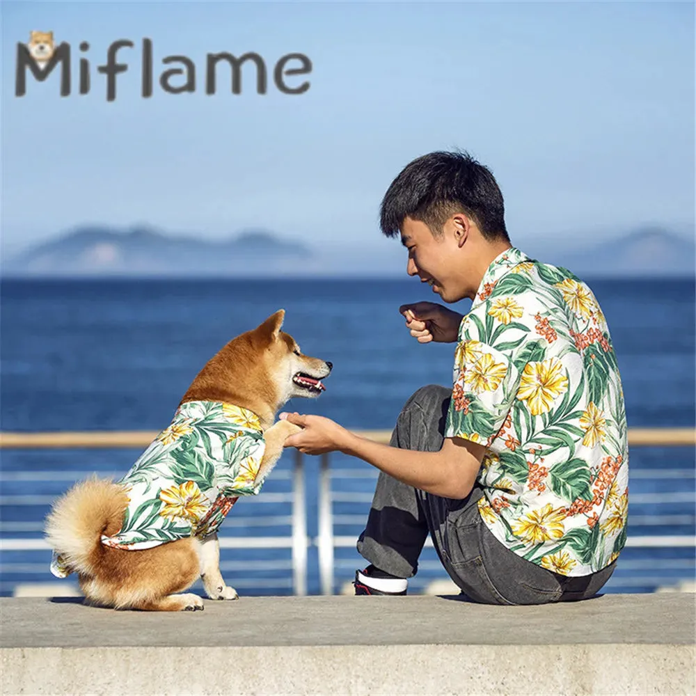 Matching Family Clothes For Pet And Owner Hawaii Beach Casual Shirt