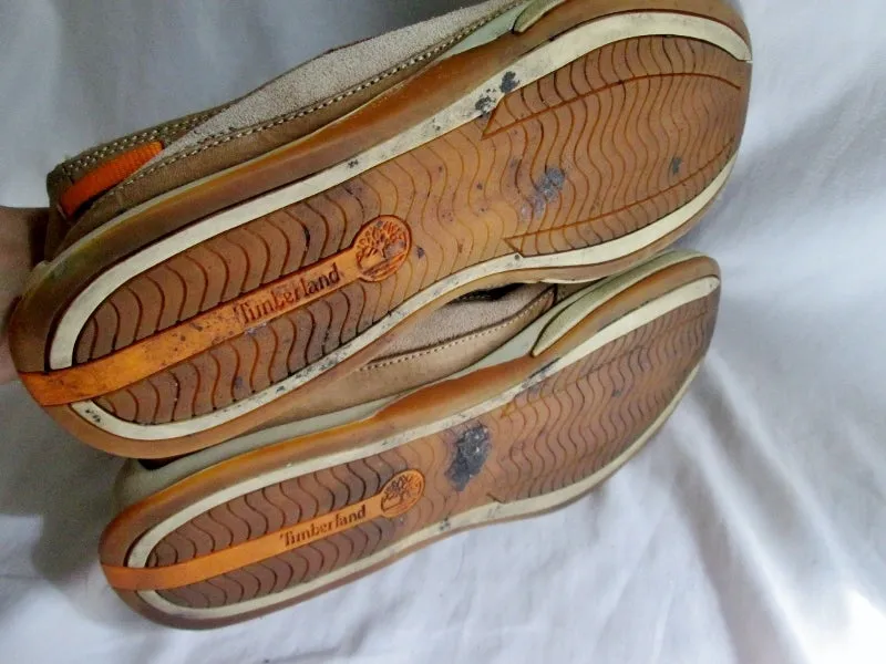 Mens Timberland 74560 Brown Leather Slip On Stitched Toe Loafer  Shoe 10 BEIGE TAUPE