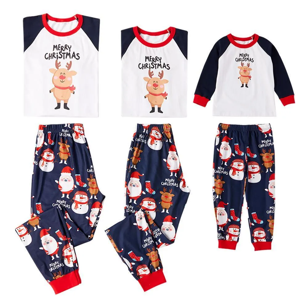 Merry Christmas Deer Print Family Matching Pajamas Set