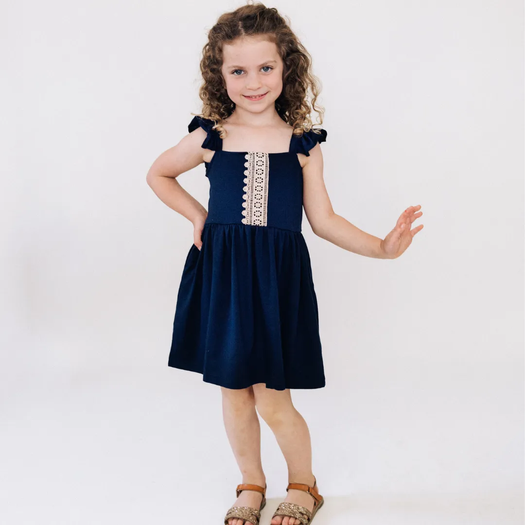 Navy & Lace Mommy & Me Dresses