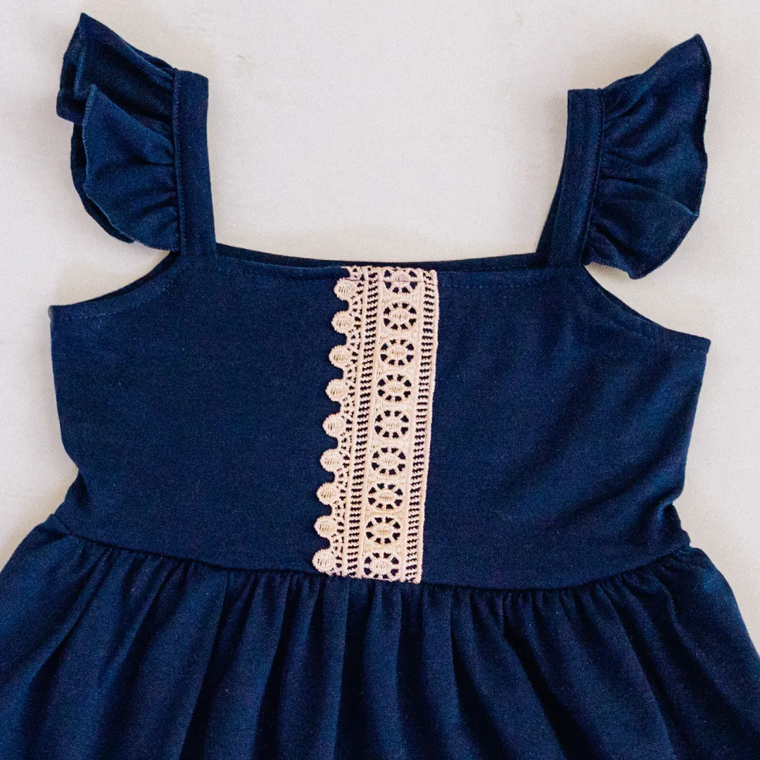 Navy & Lace Mommy & Me Dresses