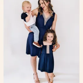 Navy & Lace Mommy & Me Dresses