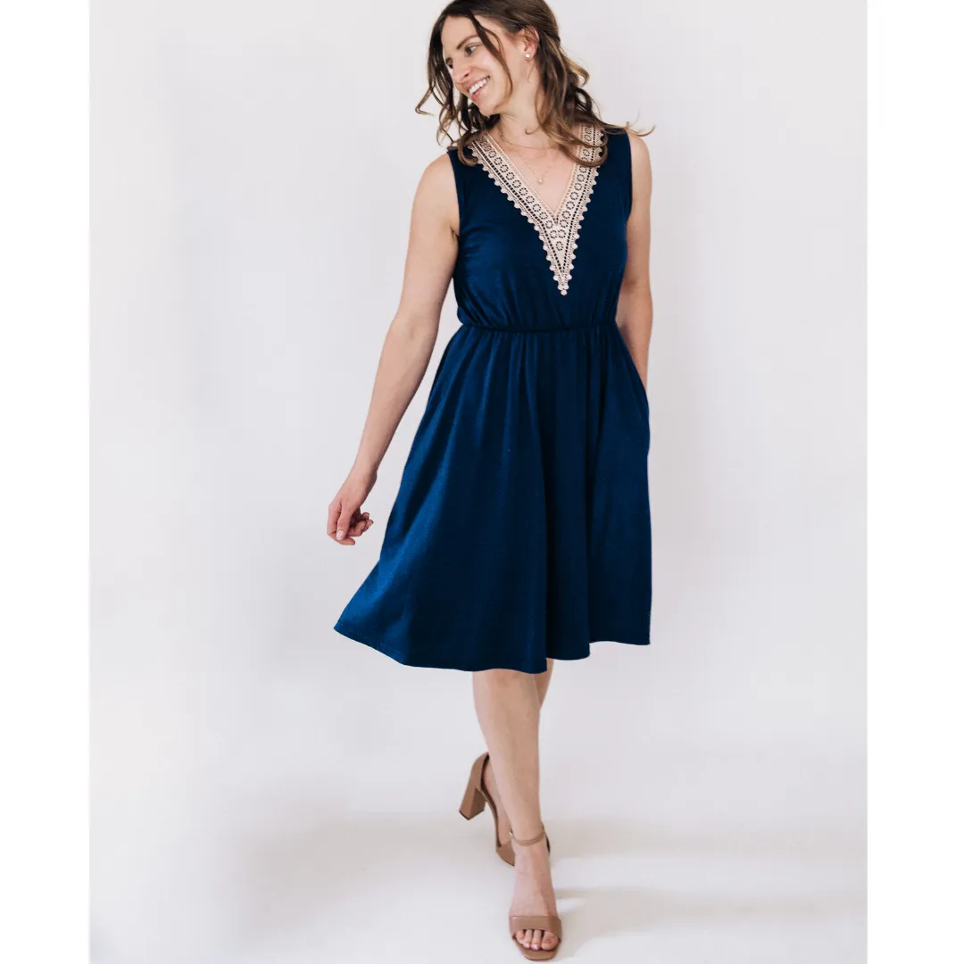 Navy & Lace Mommy & Me Dresses