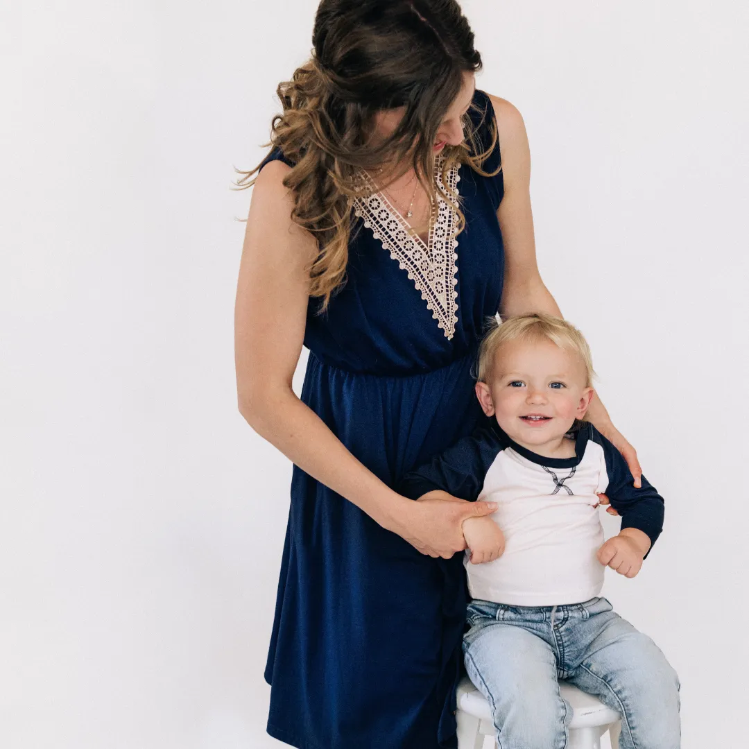 Navy & Lace Mommy & Me Dresses