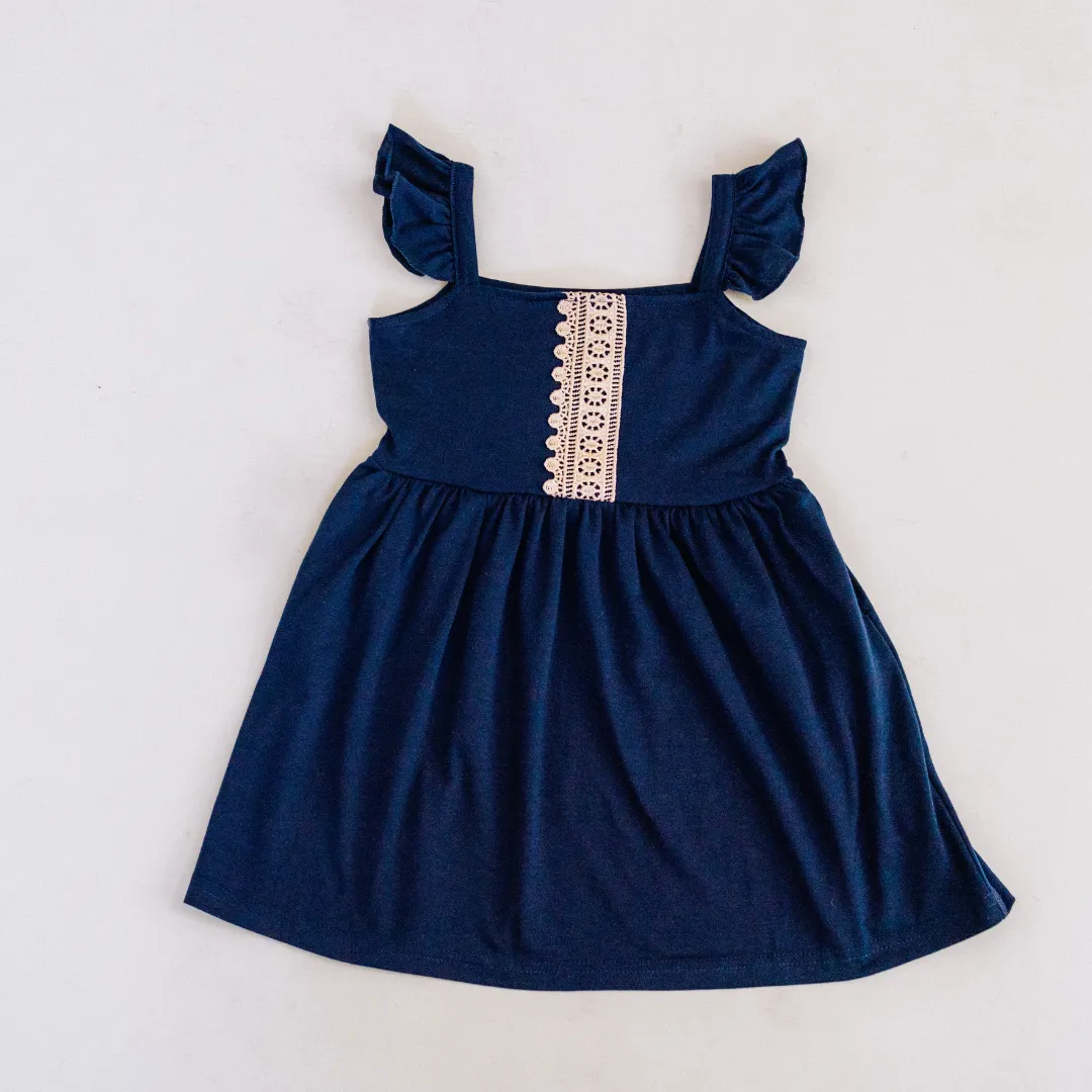 Navy & Lace Mommy & Me Dresses