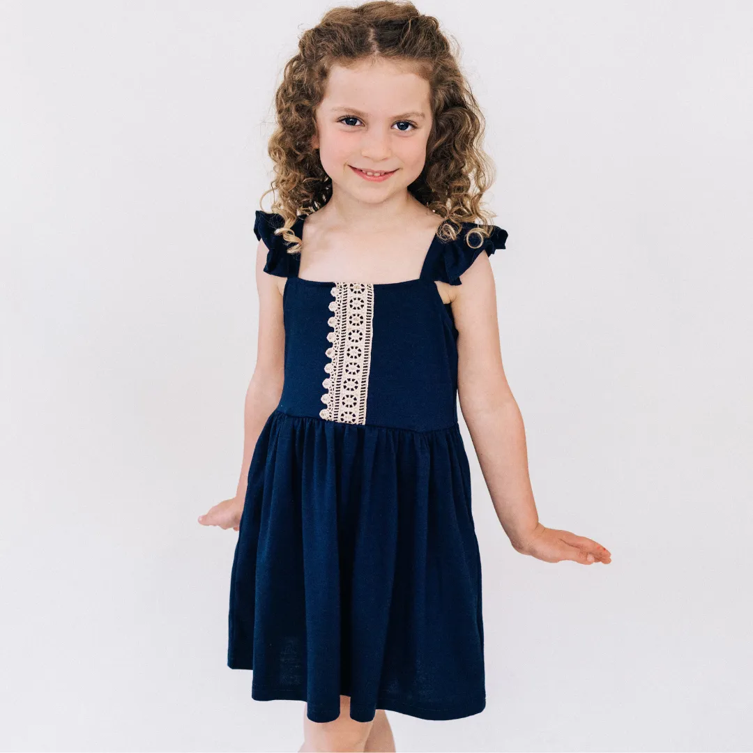 Navy & Lace Mommy & Me Dresses