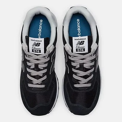 New Balance Men's 574 Classic Sneakers- Black/White