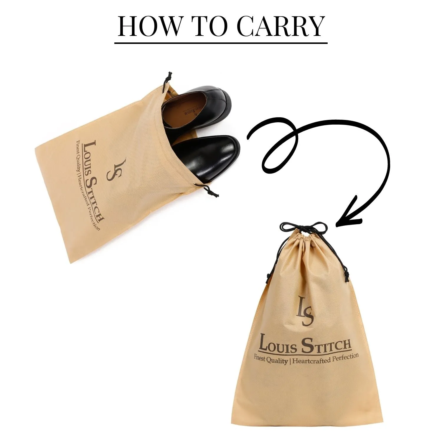 Non Woven Shoe Bag Pack Of  16 Beige Plain & See-Thru