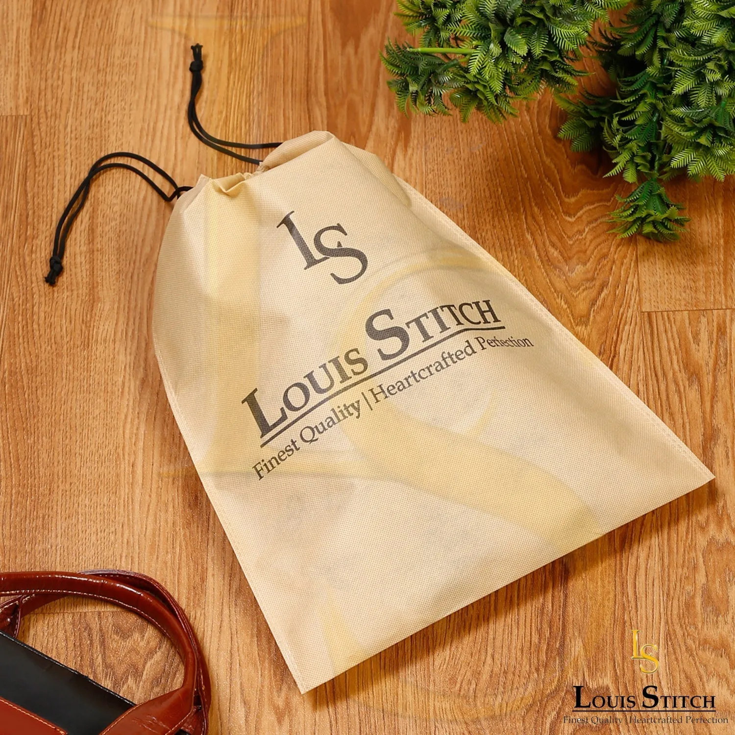 Non Woven Shoe Bag Pack Of  16 Beige Plain & See-Thru