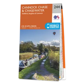 Ordnance Survey Explorer 244 Map Cannock Chase & Chasewater